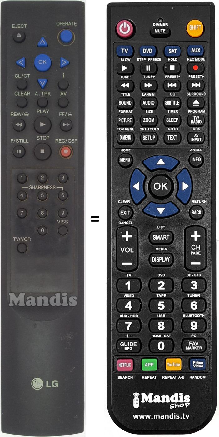 Télécommande équivalente REMCON1445