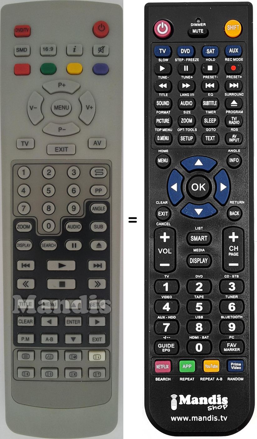 Télécommande équivalente REMCON1446