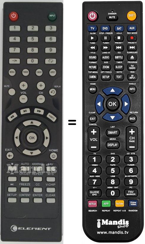 Télécommande équivalente REMCON1465