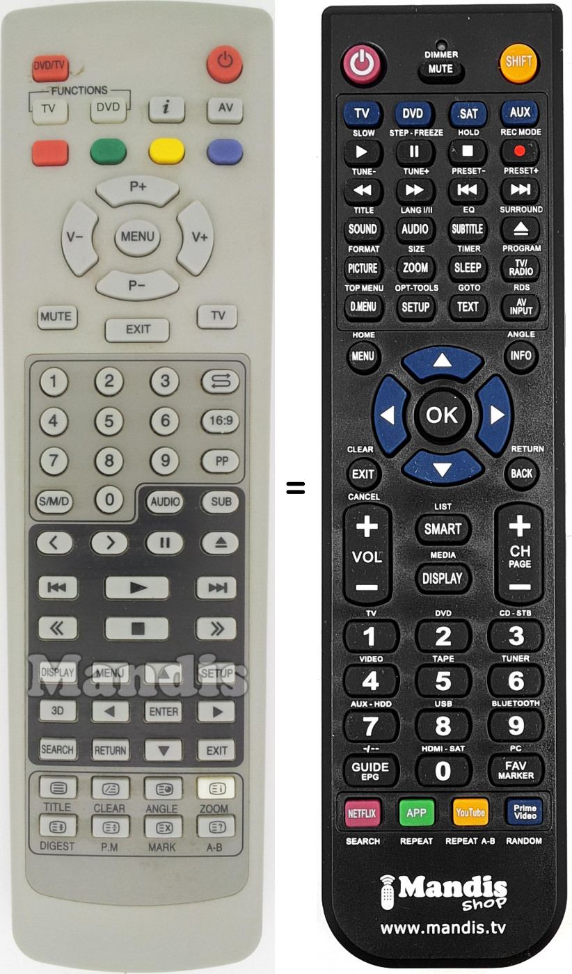 Télécommande équivalente REMCON1492