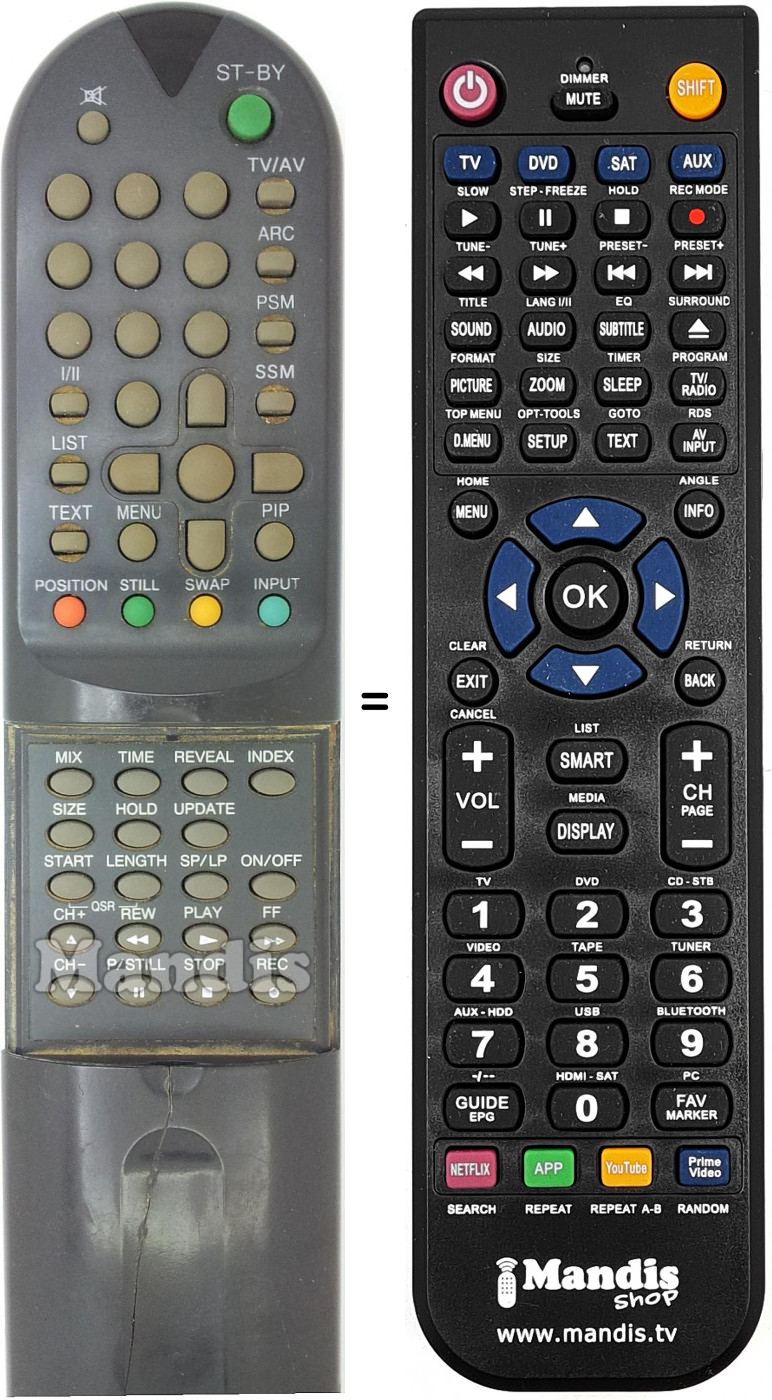 Télécommande équivalente REMCON1549