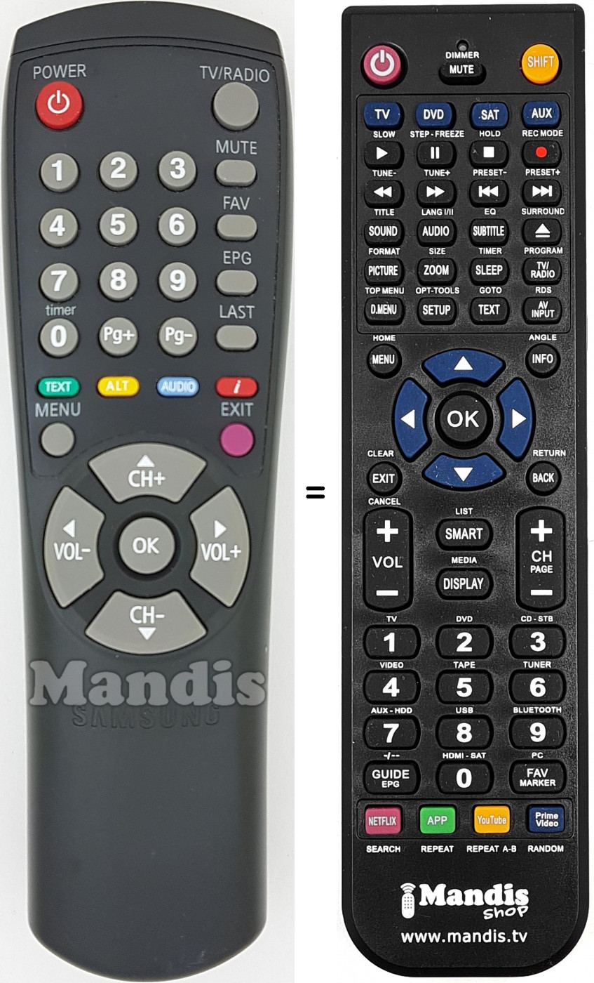 T&eacute;l&eacute;commande &eacute;quivalente REMCON1630
