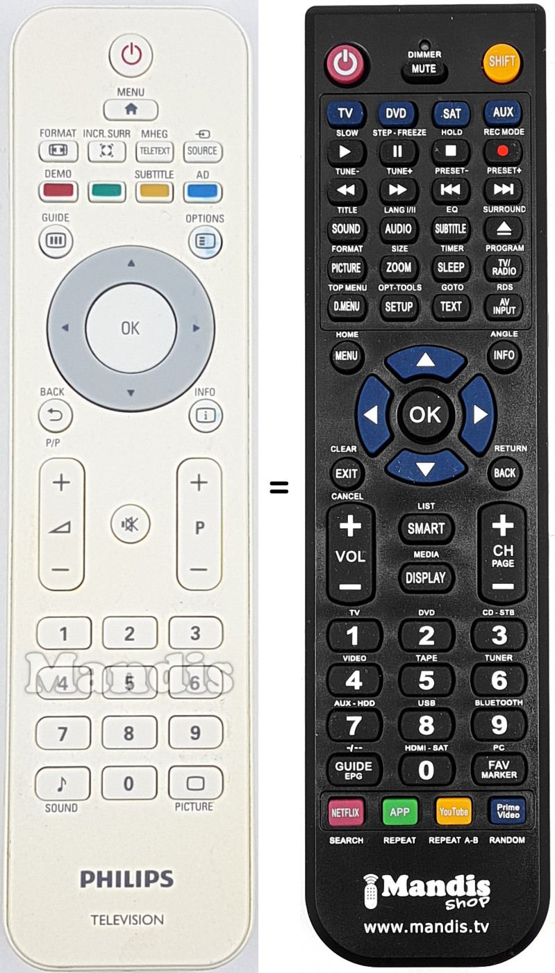 Télécommande équivalente REMCON1838