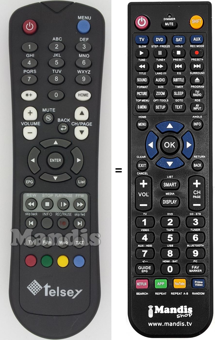Télécommande équivalente REMCON1485