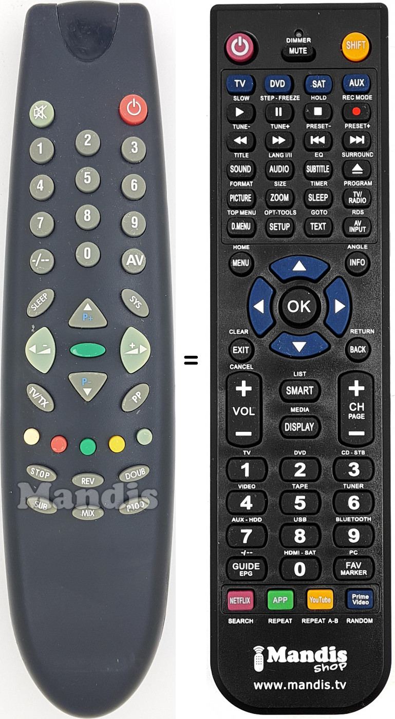 Télécommande équivalente REMCON1623