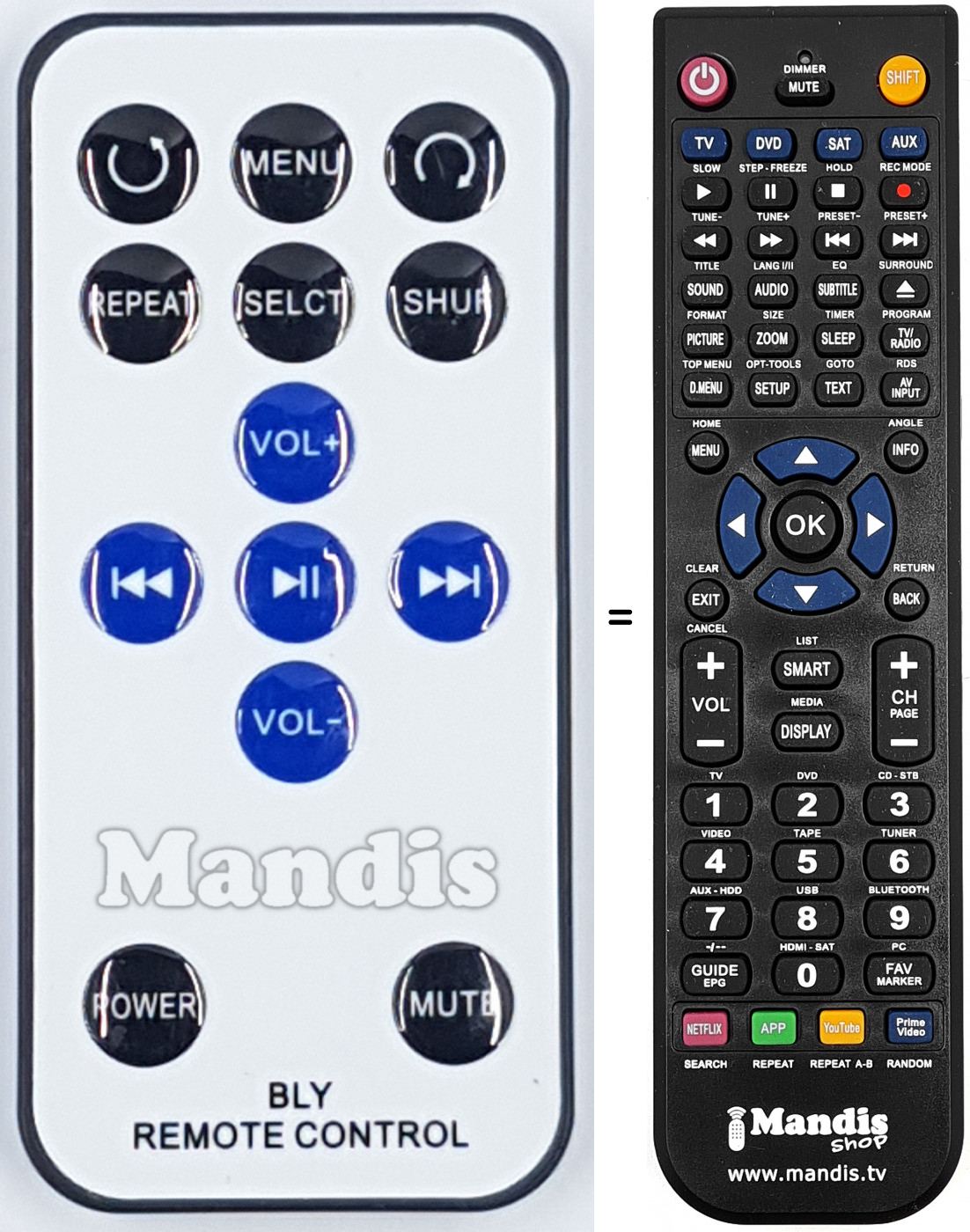 Télécommande équivalente REMCON2150