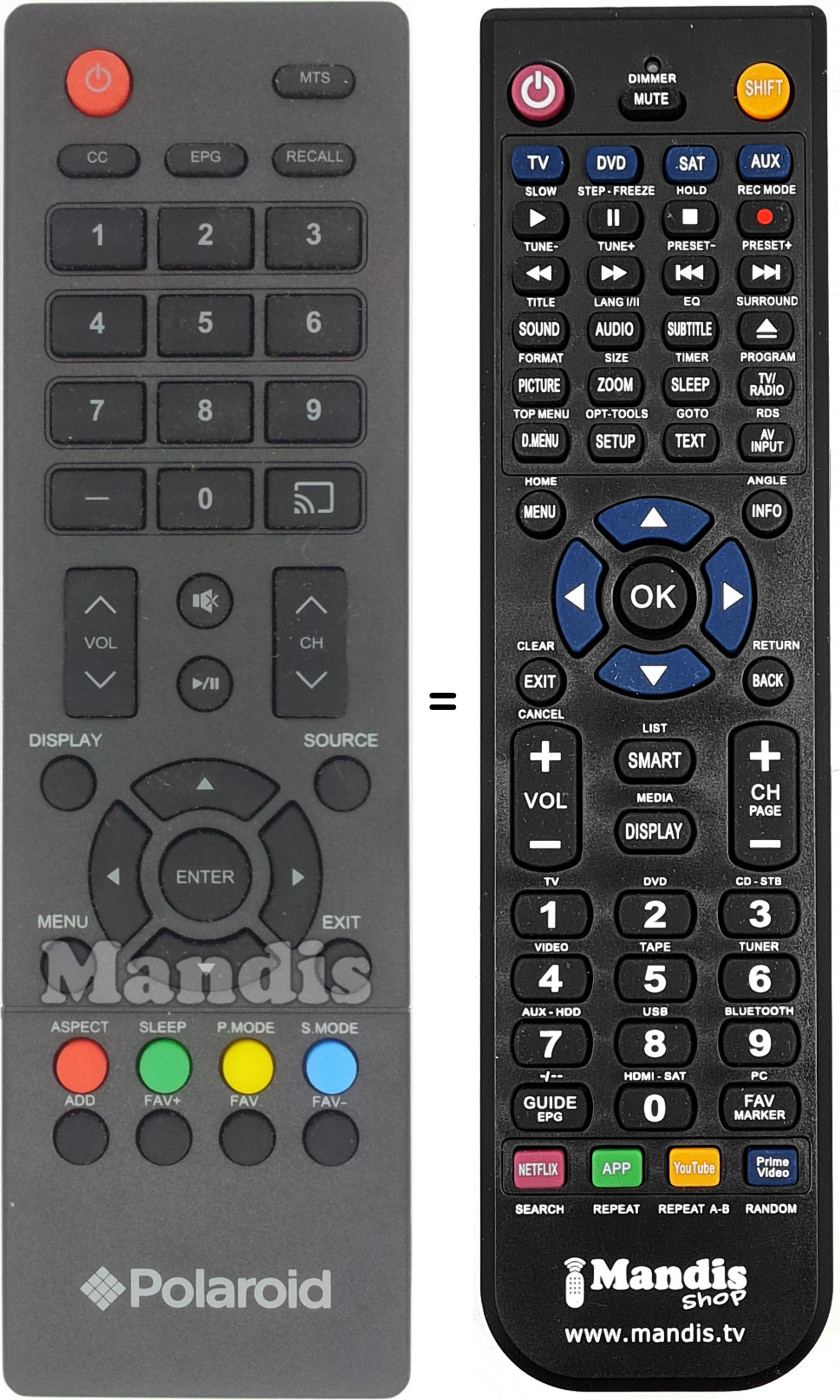 Télécommande équivalente REMCON486