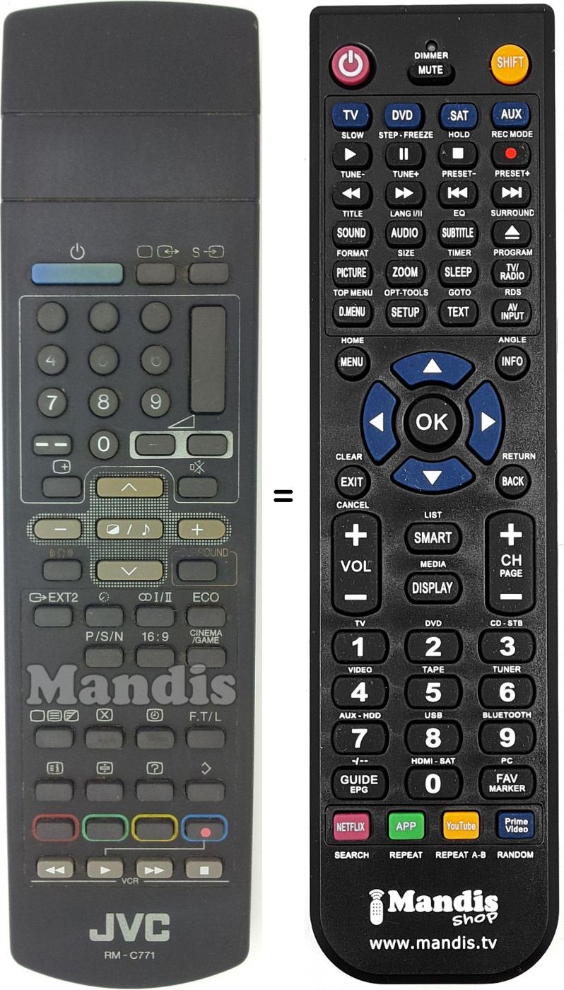 Télécommande équivalente RM-C 771