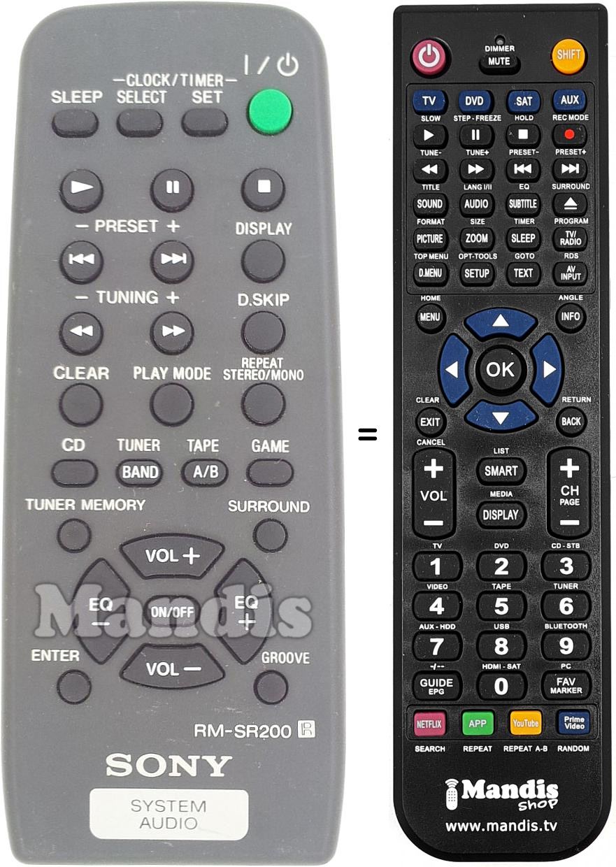 Télécommande équivalente RM-SR200