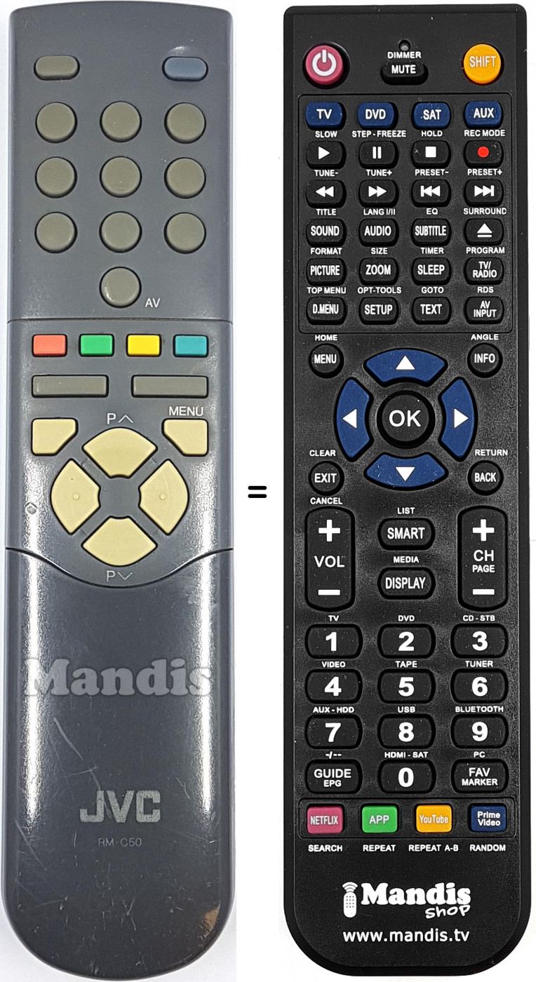 Télécommande équivalente RM-C 50