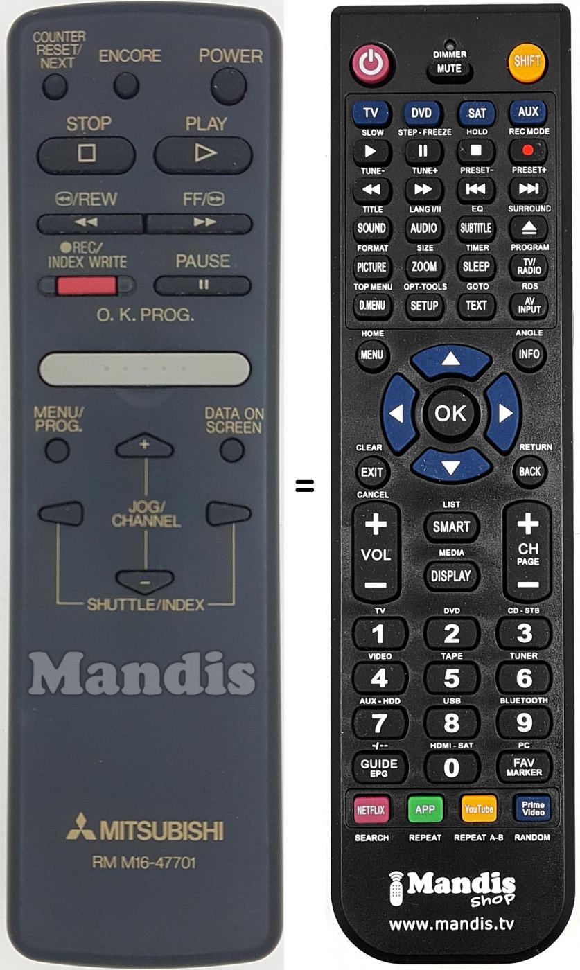 T&eacute;l&eacute;commande &eacute;quivalente RM M16-47701