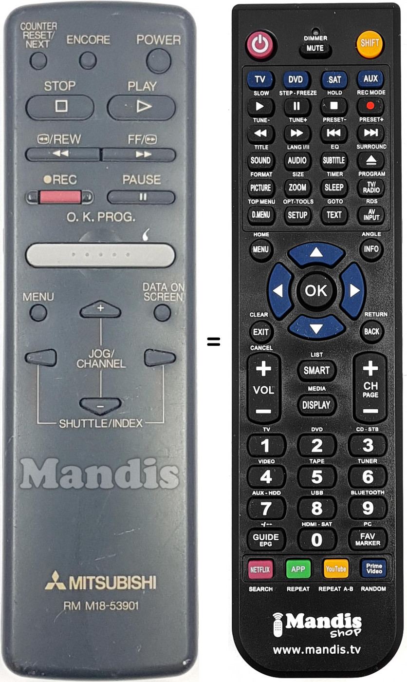 T&eacute;l&eacute;commande &eacute;quivalente RM M18-53901