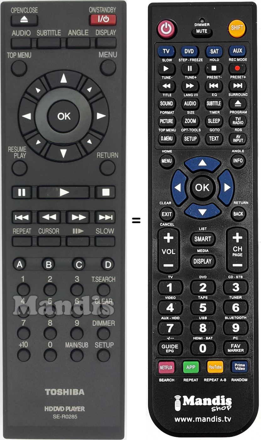 Télécommande équivalente SE-R0285