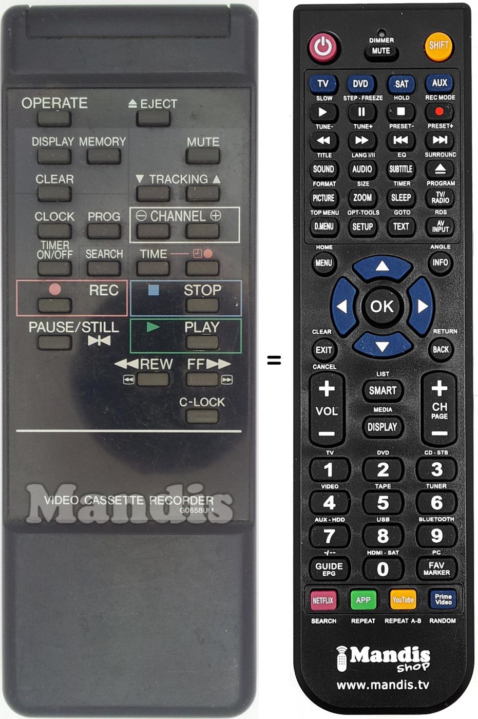 Télécommande équivalente G0658UM