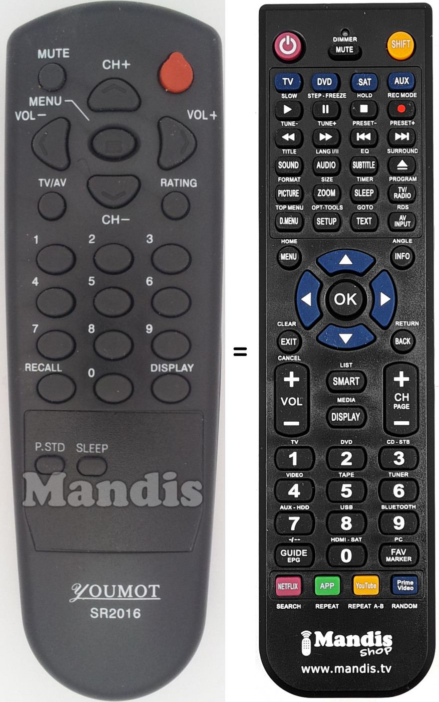 Télécommande équivalente SR2016