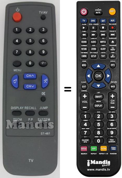 Télécommande équivalente ST-461