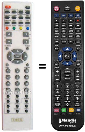 Télécommande équivalente THES TL3251BDTP