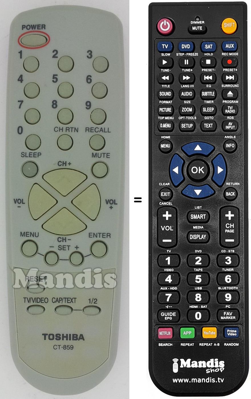 Télécommande équivalente CT-859