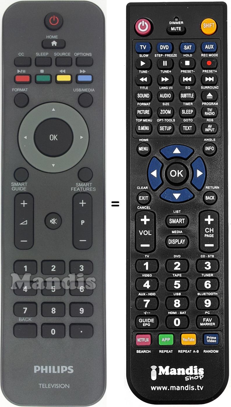 Télécommande équivalente URMT36JHG003