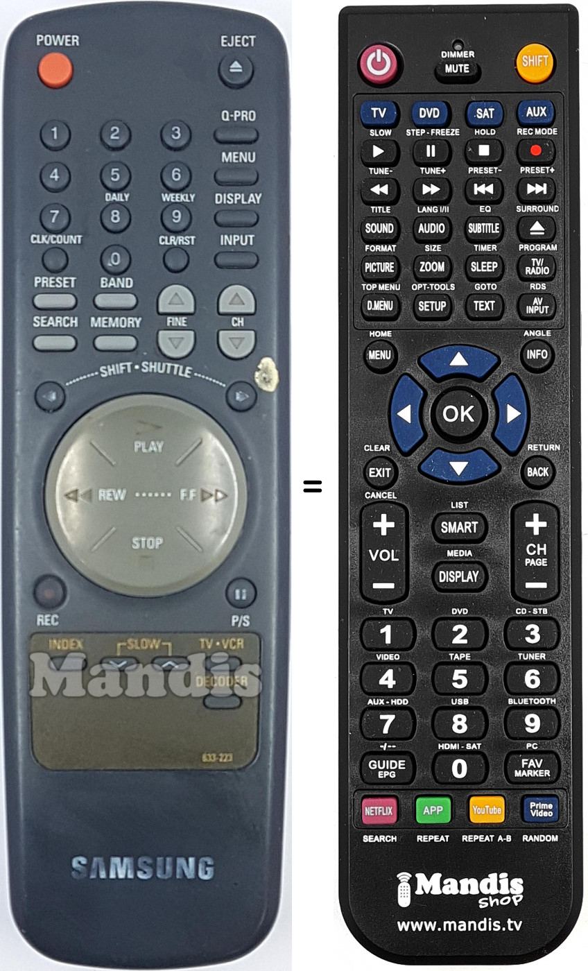 Télécommande équivalente 633-223