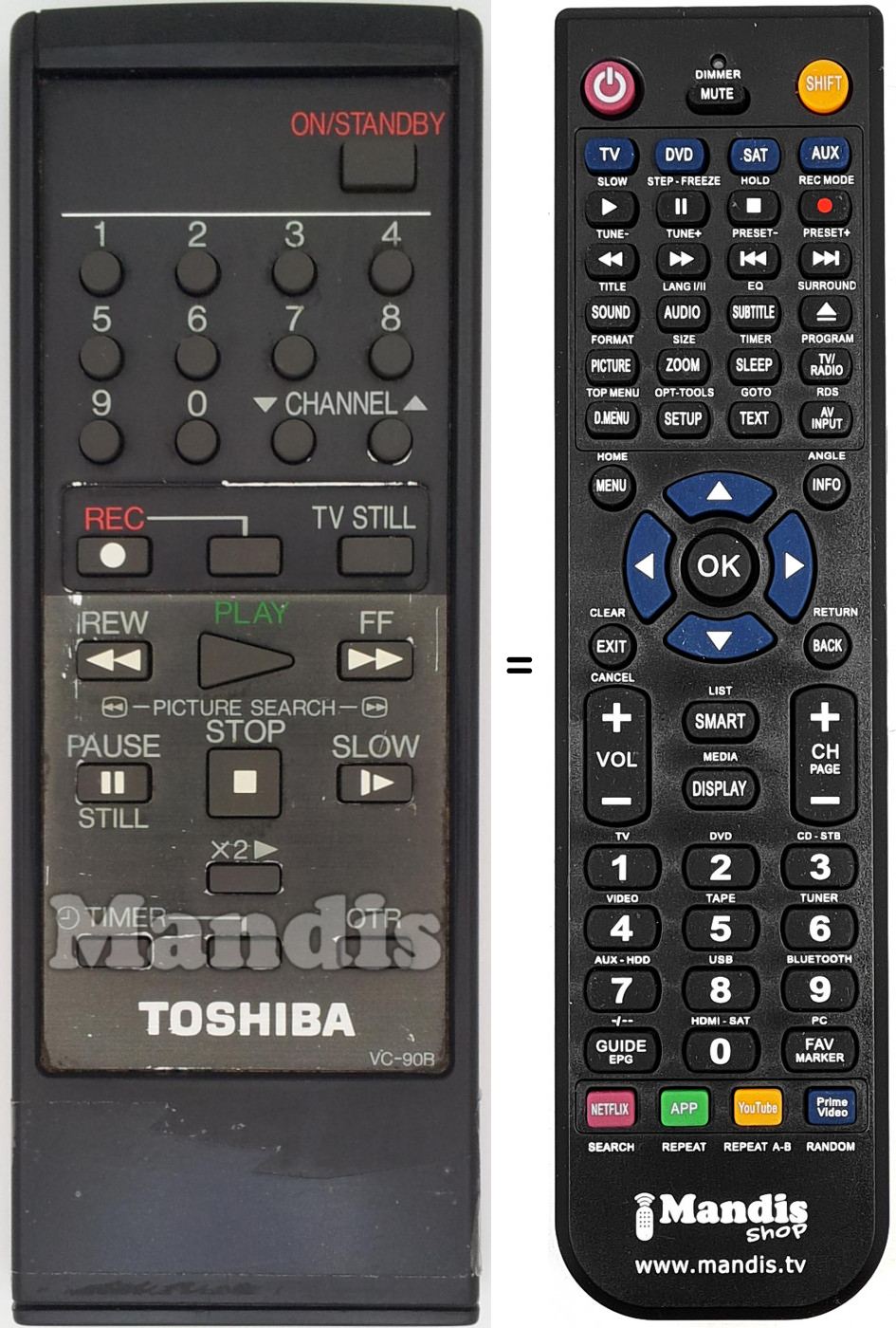 Télécommande équivalente VC-90B