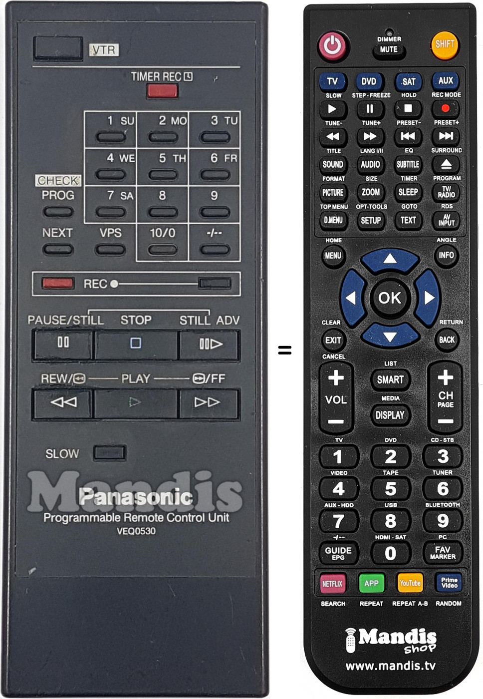 Télécommande équivalente VEQ0530