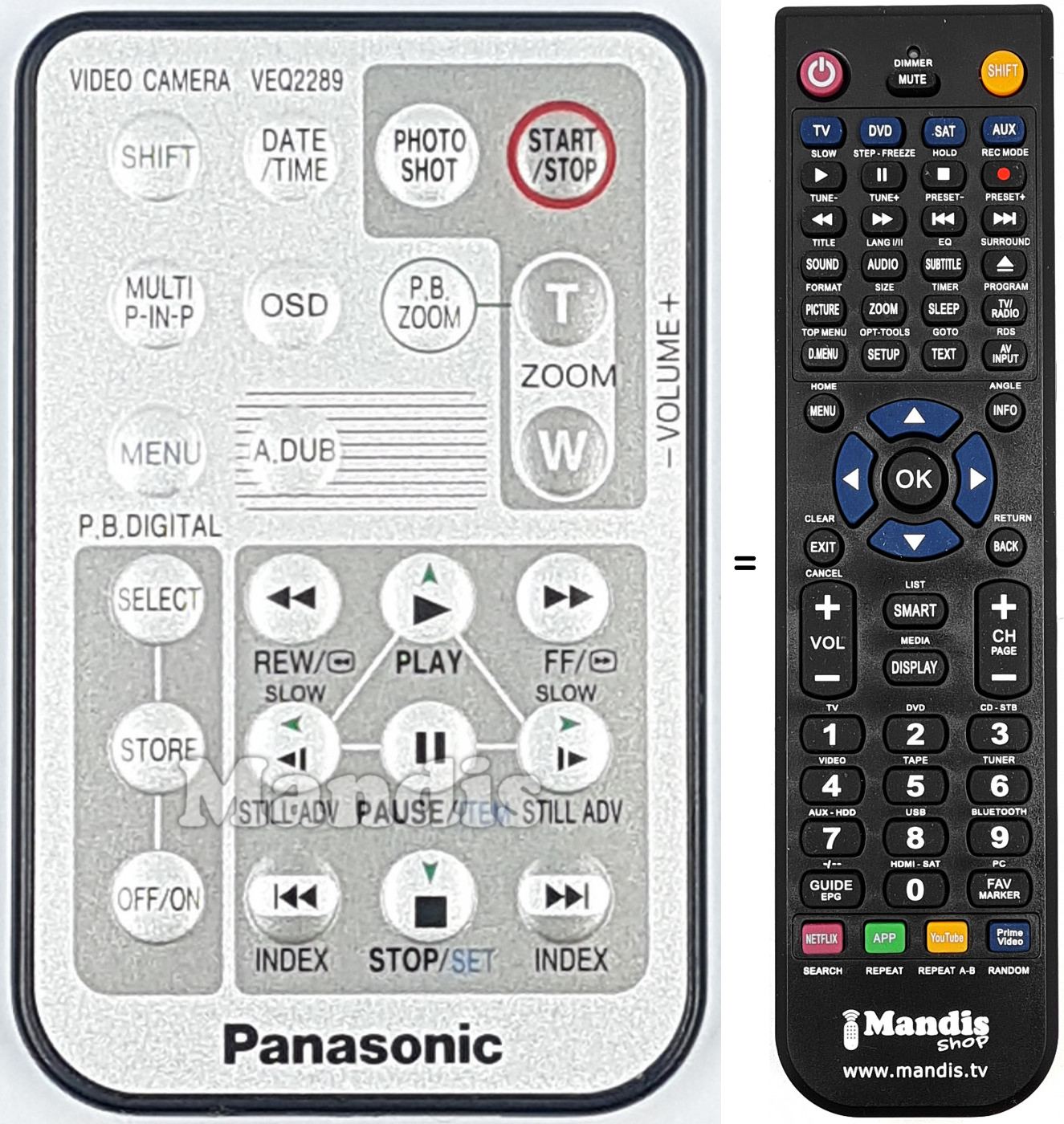 Télécommande équivalente VEQ2289