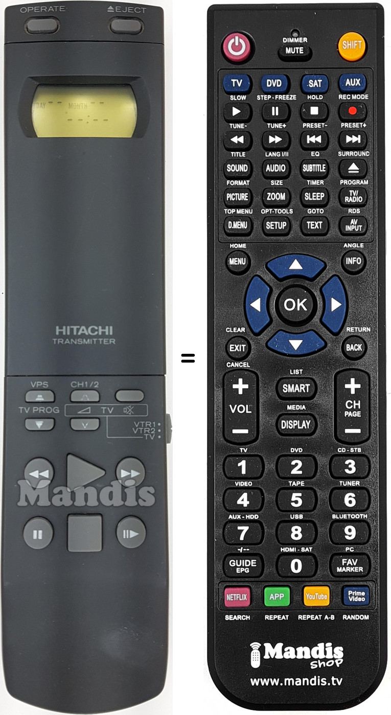 Télécommande équivalente VT-RM253E