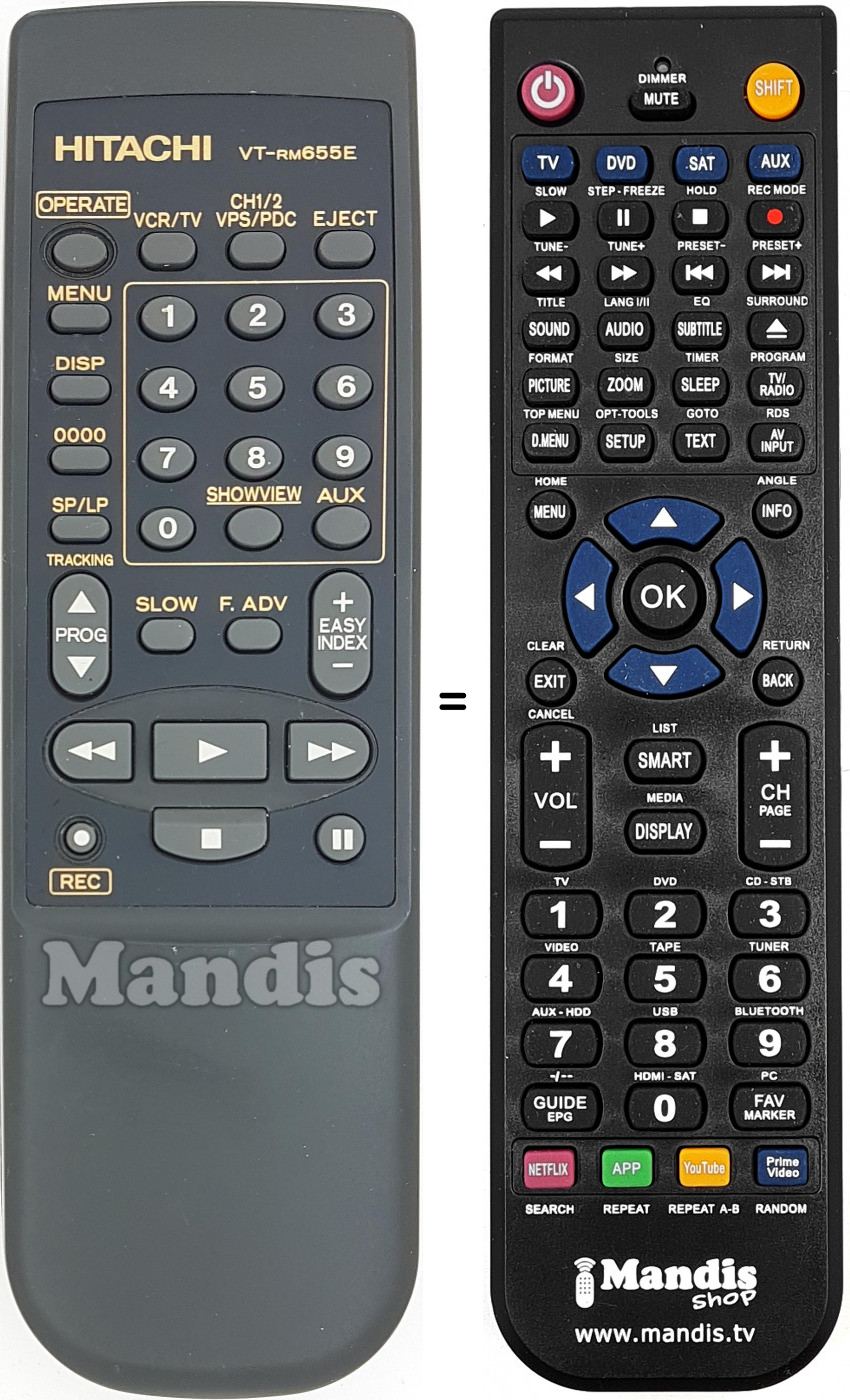 Télécommande équivalente VT-RM655E