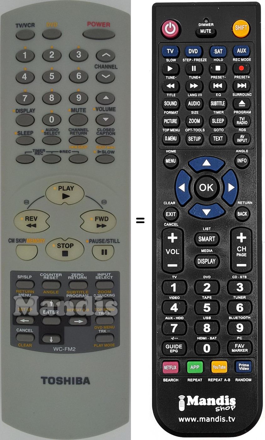Télécommande équivalente WC-FM2