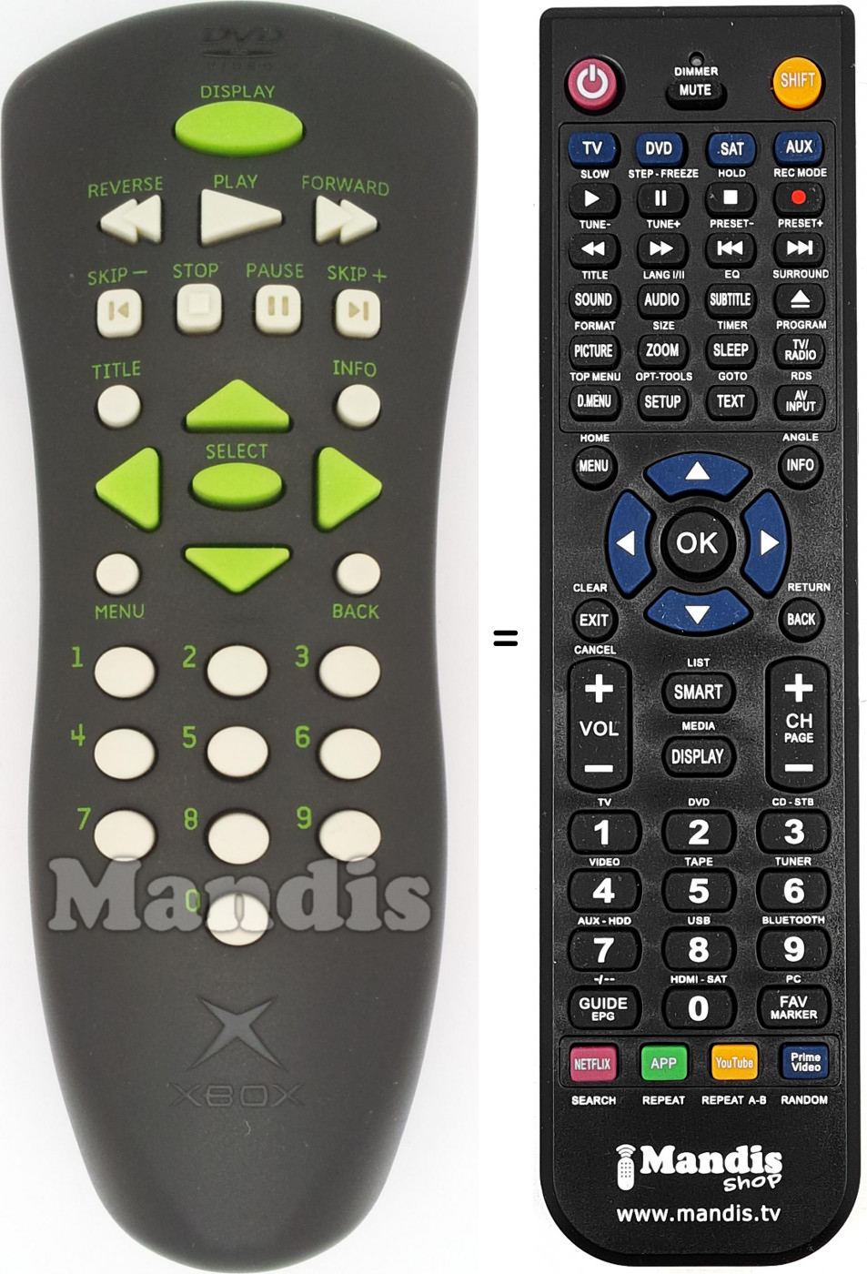 Télécommande équivalente MICROSOFT XBOX