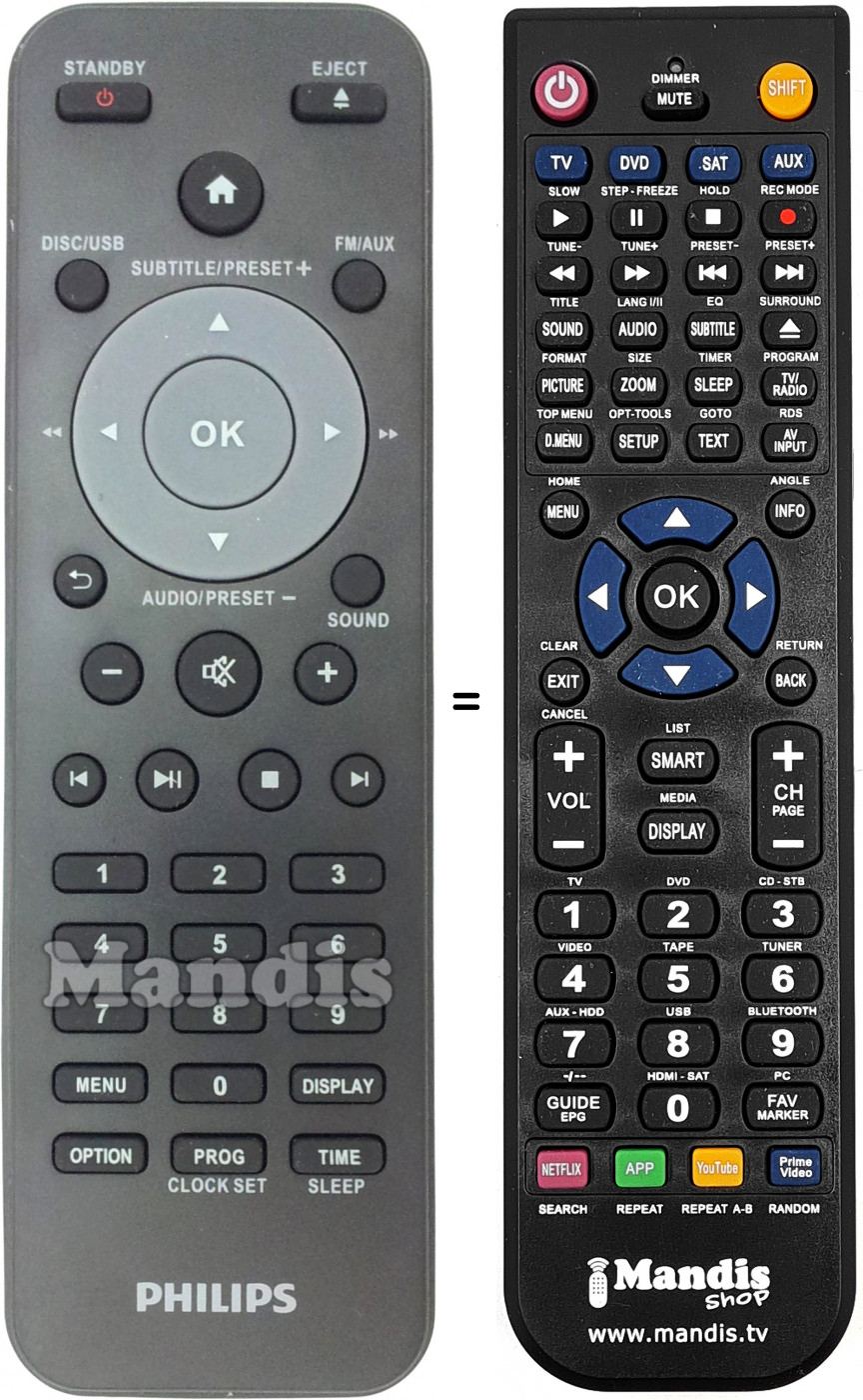 Télécommande équivalente Philips 996510061053