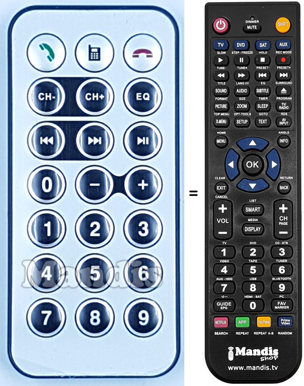Télécommande équivalente REMCON2158
