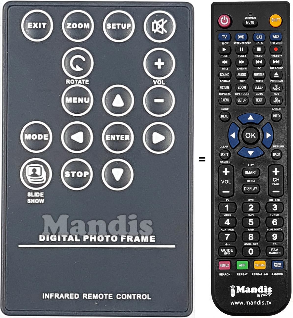 Télécommande équivalente 00090914