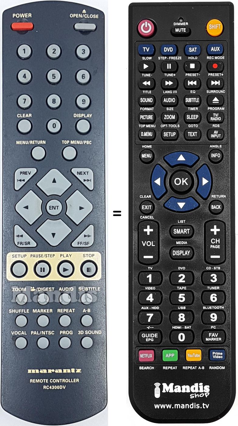 Télécommande équivalente 00MZK21AW0010