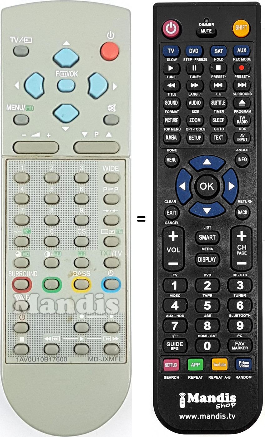 Télécommande équivalente MD-JXMFE