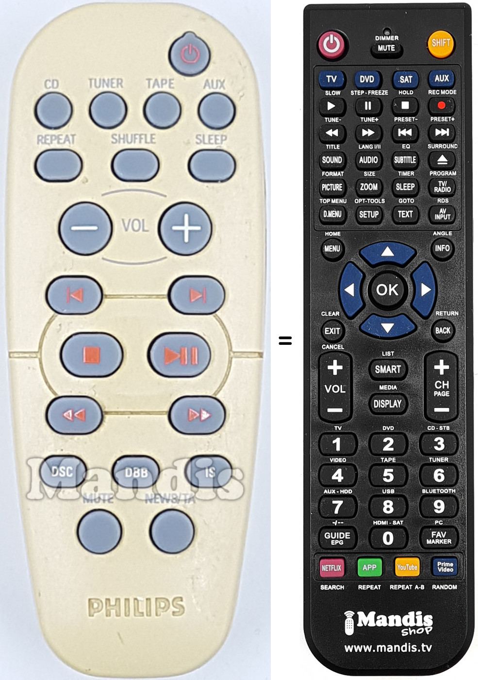 Télécommande équivalente 314011851011
