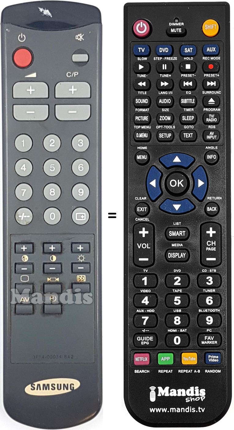 Télécommande équivalente 3F14-00034-842