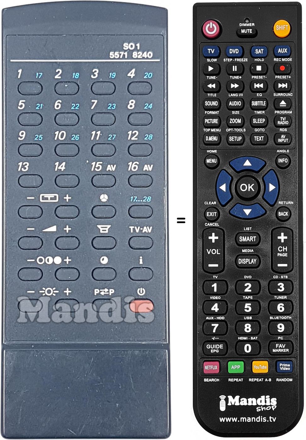 Télécommande équivalente 55718240