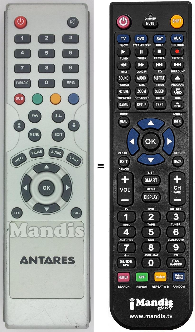 Télécommande équivalente ANT001