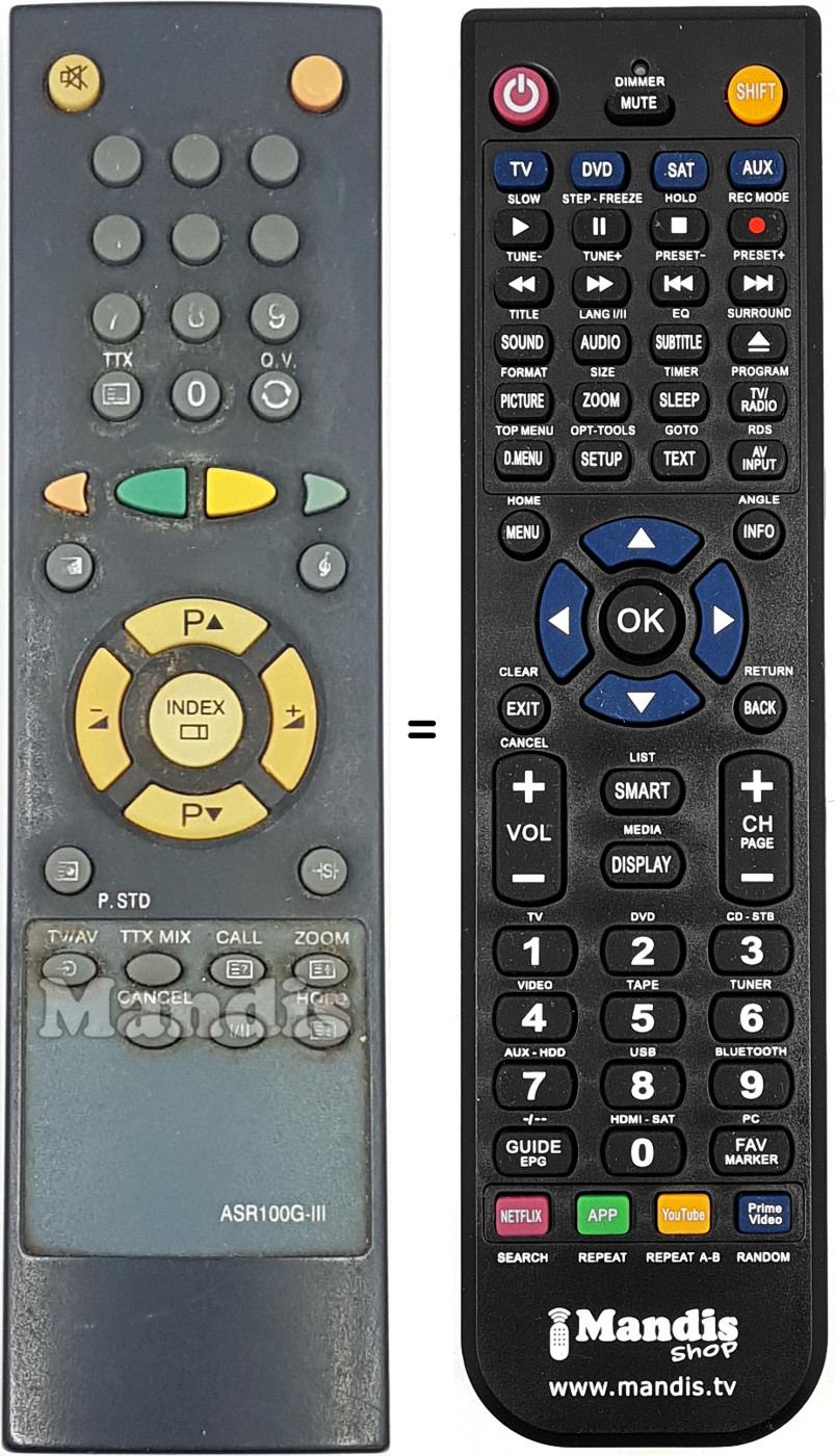 Télécommande équivalente ASR100GIII