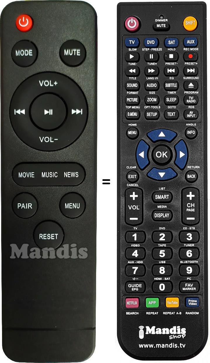 T&eacute;l&eacute;commande &eacute;quivalente bomaker Tapio V