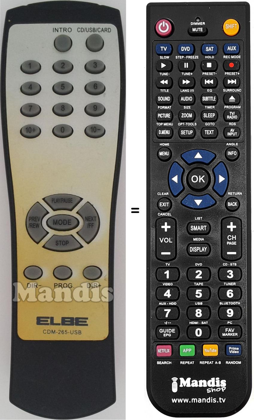 Télécommande équivalente CDM-265USB