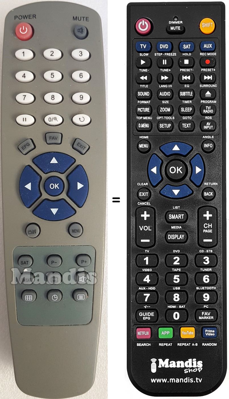 T&eacute;l&eacute;commande &eacute;quivalente YUMATU CRXIQPLUS