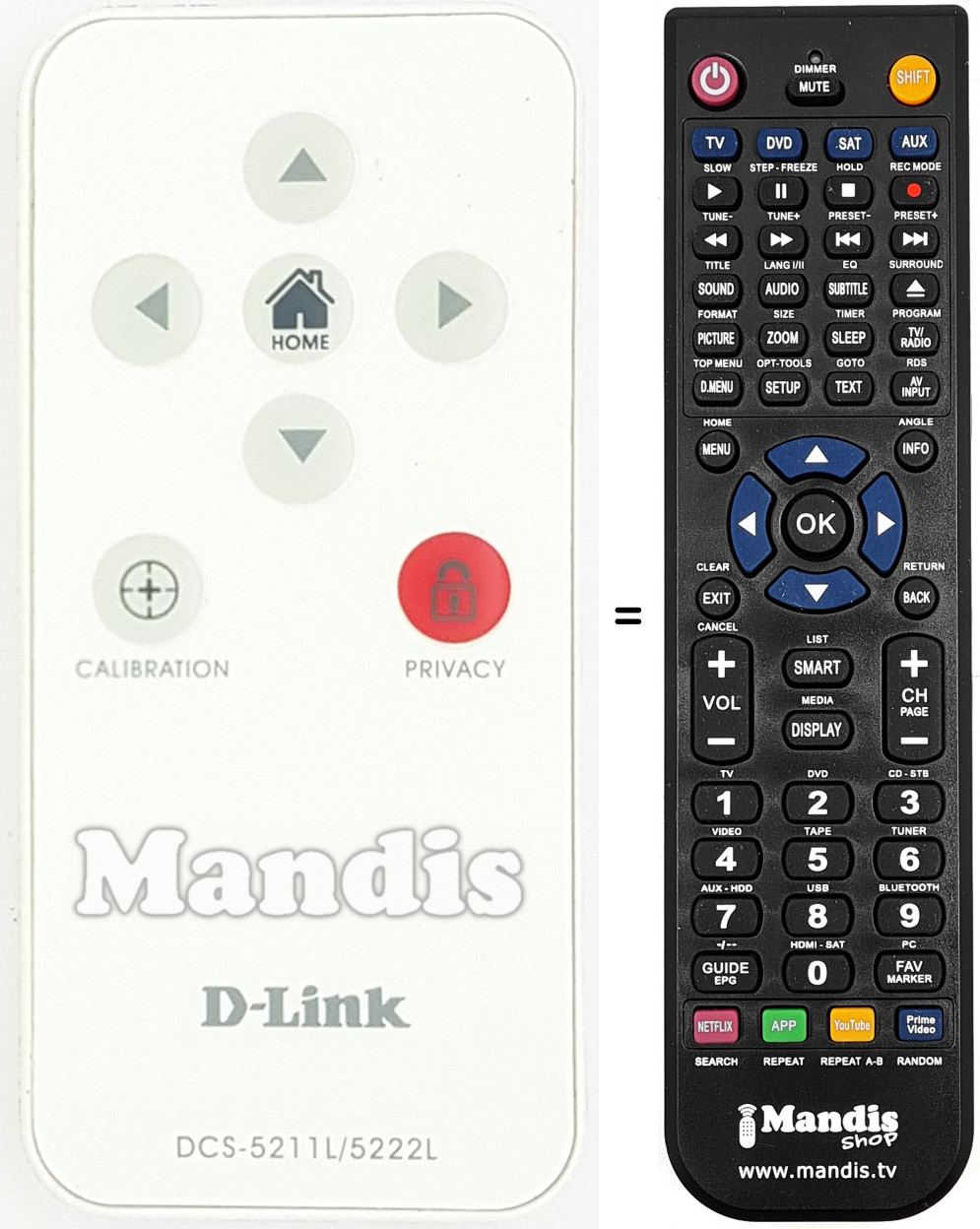 Télécommande équivalente D-LINK DCS-5222L