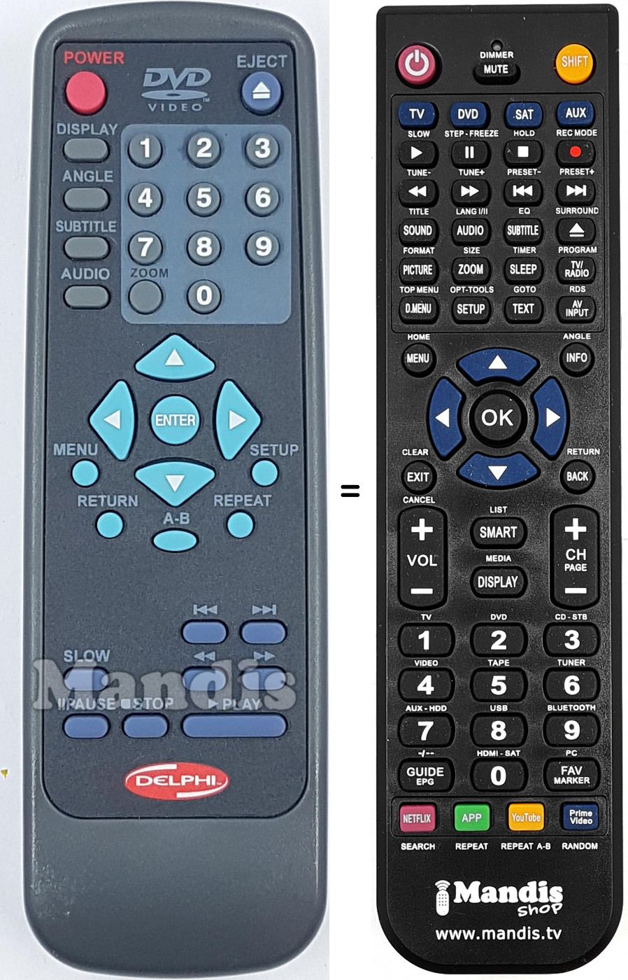 Télécommande équivalente DELPHI001
