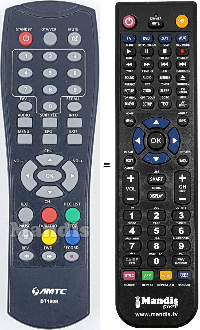 T&eacute;l&eacute;commande &eacute;quivalente AMTC DT180R