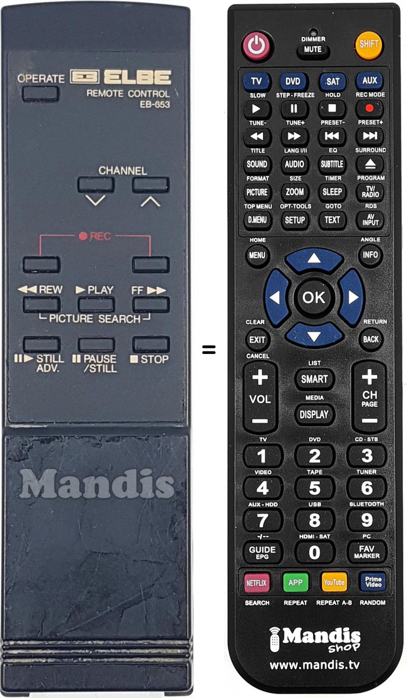 T&eacute;l&eacute;commande &eacute;quivalente Elbe EB 653