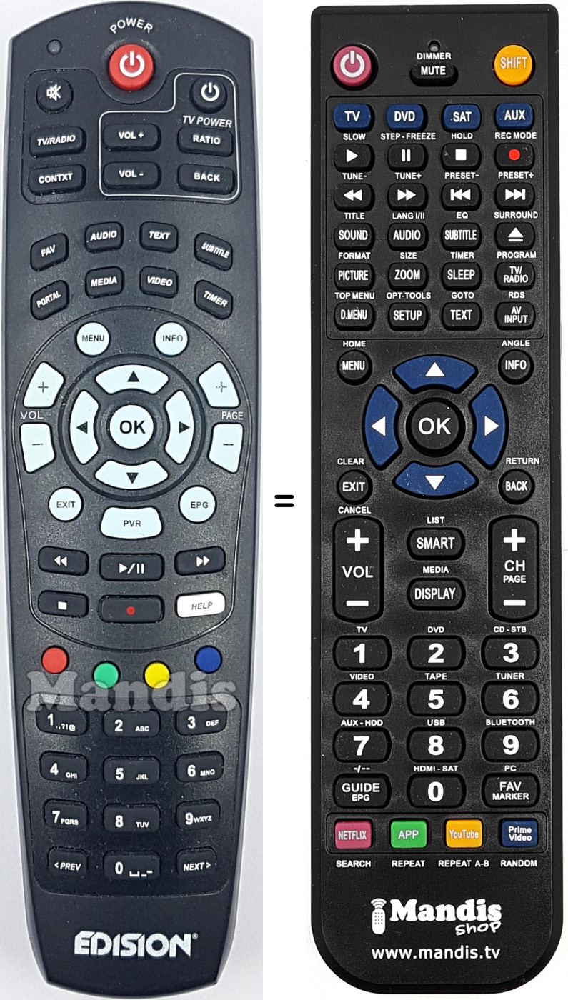 Télécommande équivalente EDI001
