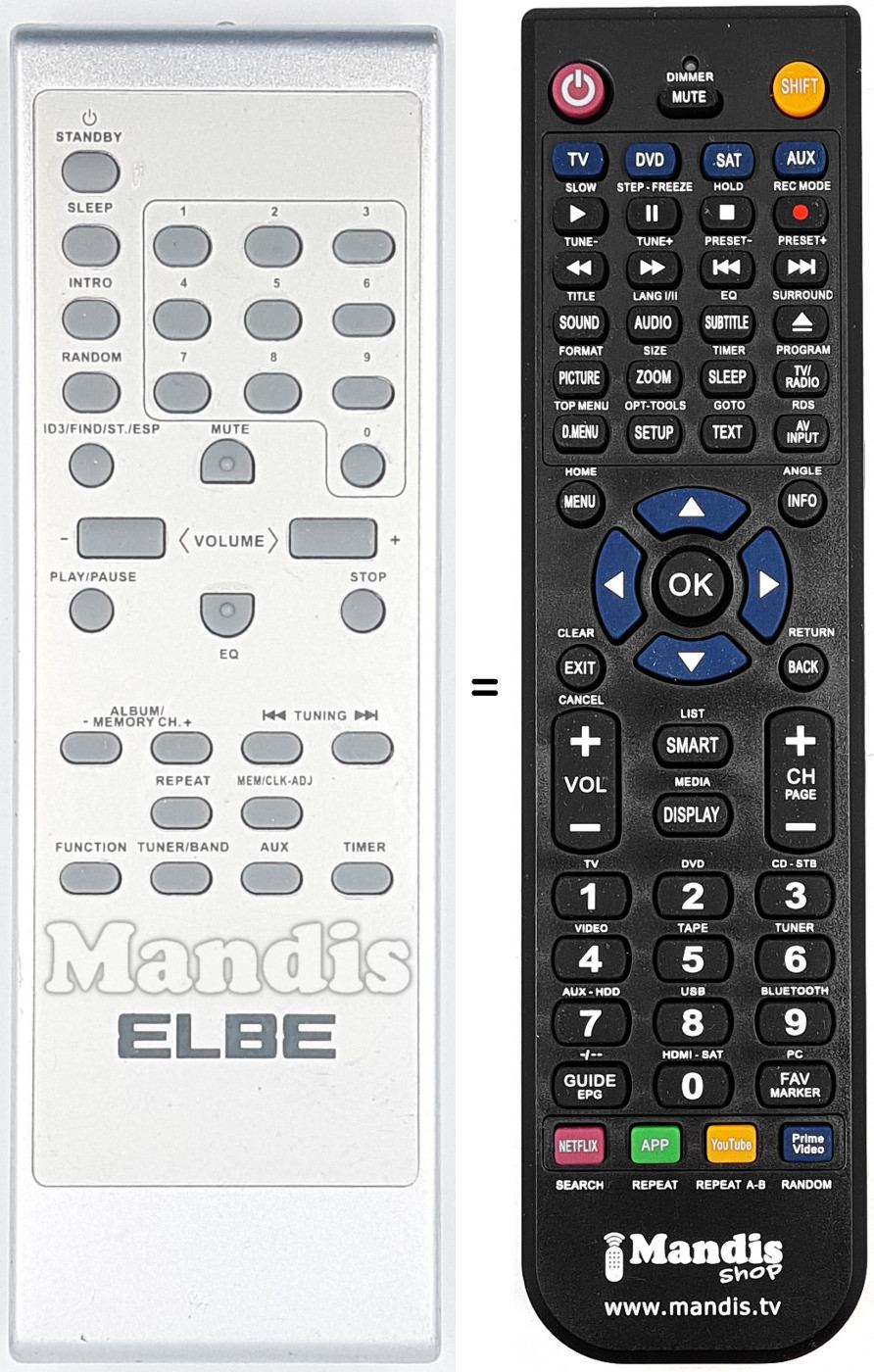 Télécommande équivalente ELB001
